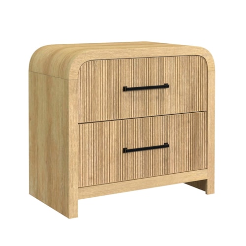 Contemporary 2-Drawer Nightstand with USB Ports