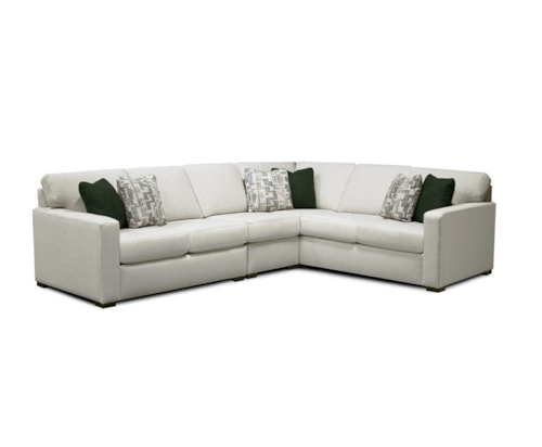 Contemporary 3-Piece Sectional Sofa with Track Arms
