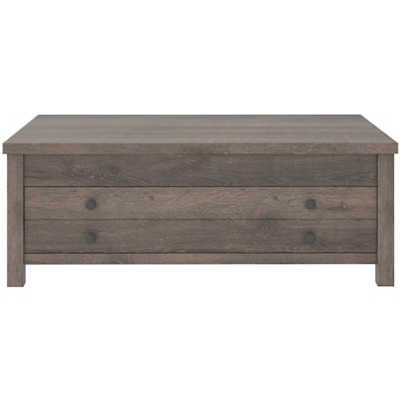 Farmhouse Style Rectangular Lift Top Cocktail Table