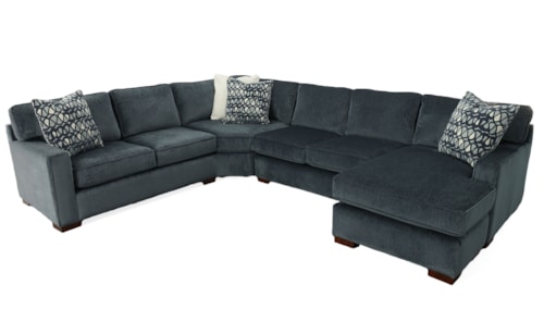 Casual 3-Piece Sectional Sofa with Track Arms