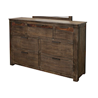 Rustic Dresser with 7 Drawers