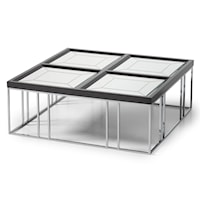 Glam Square Cocktail Table with Mirrored Glass