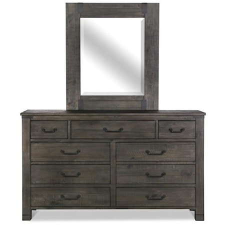 9-Drawer Dresser and Mirror Set