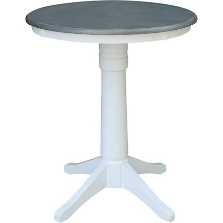 30' Pedestal Table in Heather Gray/White