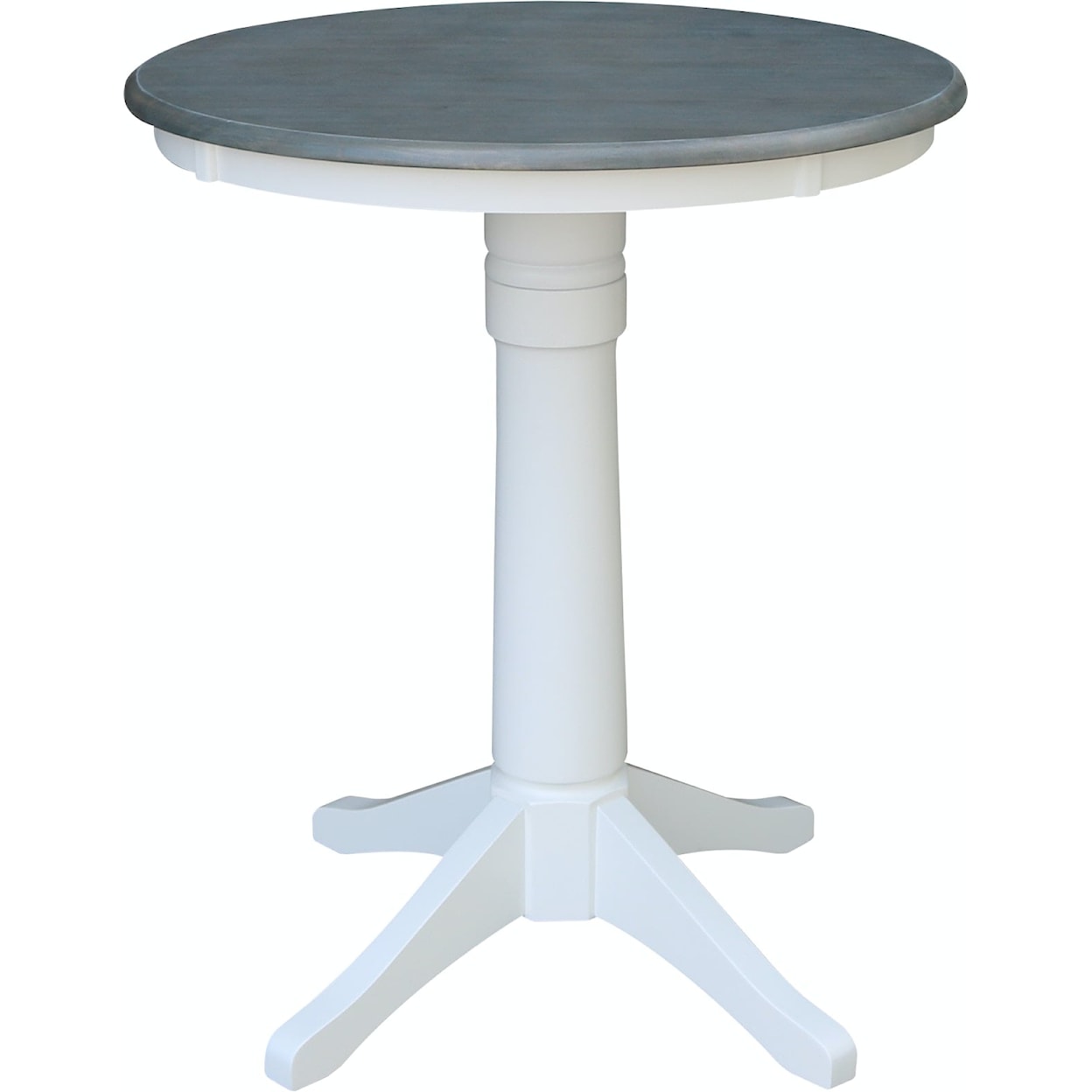 John Thomas Dining Essentials 30'' Pedestal Table in Heather Gray/White