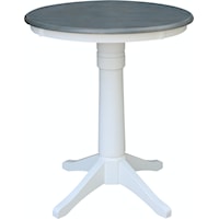 30' Pedestal Table in Heather Gray/White
