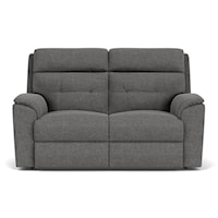 Casual Manual Reclining Loveseat with Tufted Back