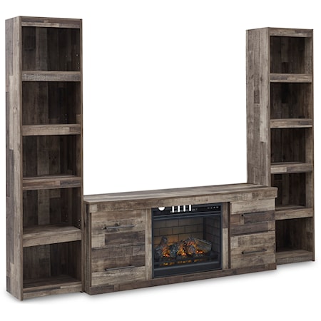 Entertainment Wall Unit with Fireplace