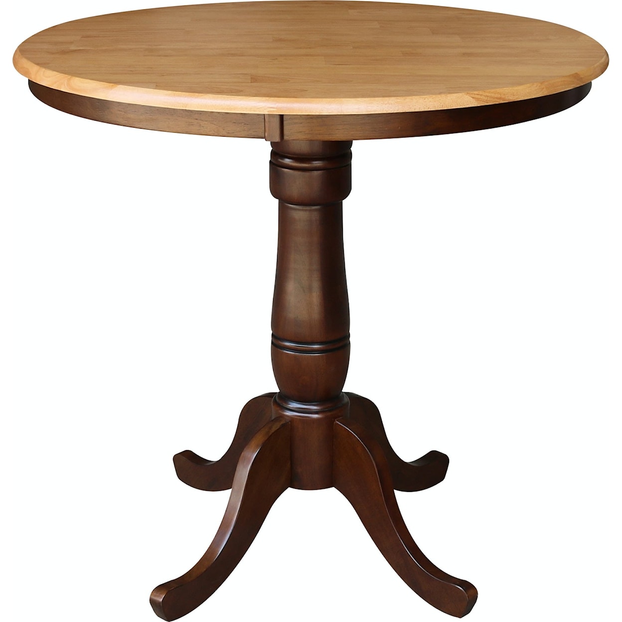 John Thomas Dining Essentials 36'' Pedestal Table in Cinnamon / Espresso