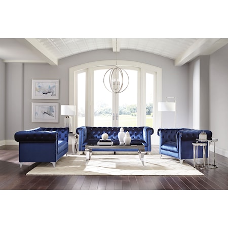 Bleker 3-piece Tuxedo Arm Tufted Sofa Set