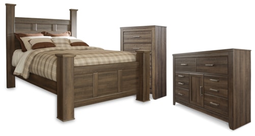 Queen Poster Bed, Dresser And Chest