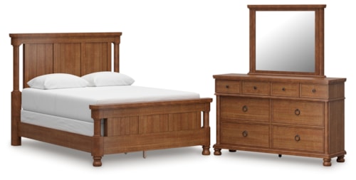Queen Poster Bed, Dresser And Mirror