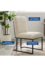 Modway Indulge Channel Tufted Fabric Dining Chair