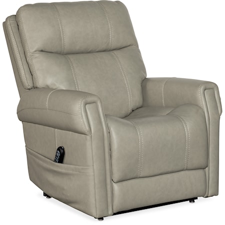 Transitional Traditional Power Lift Recliner with Power Headrest