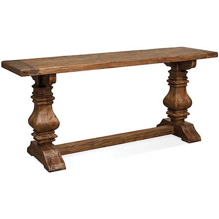 Traditional Console Table with Detailed Trestle
