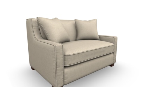 Transitional Twin-Size Sleeper Chair with Toss Pillows and Memory Foam Mattress