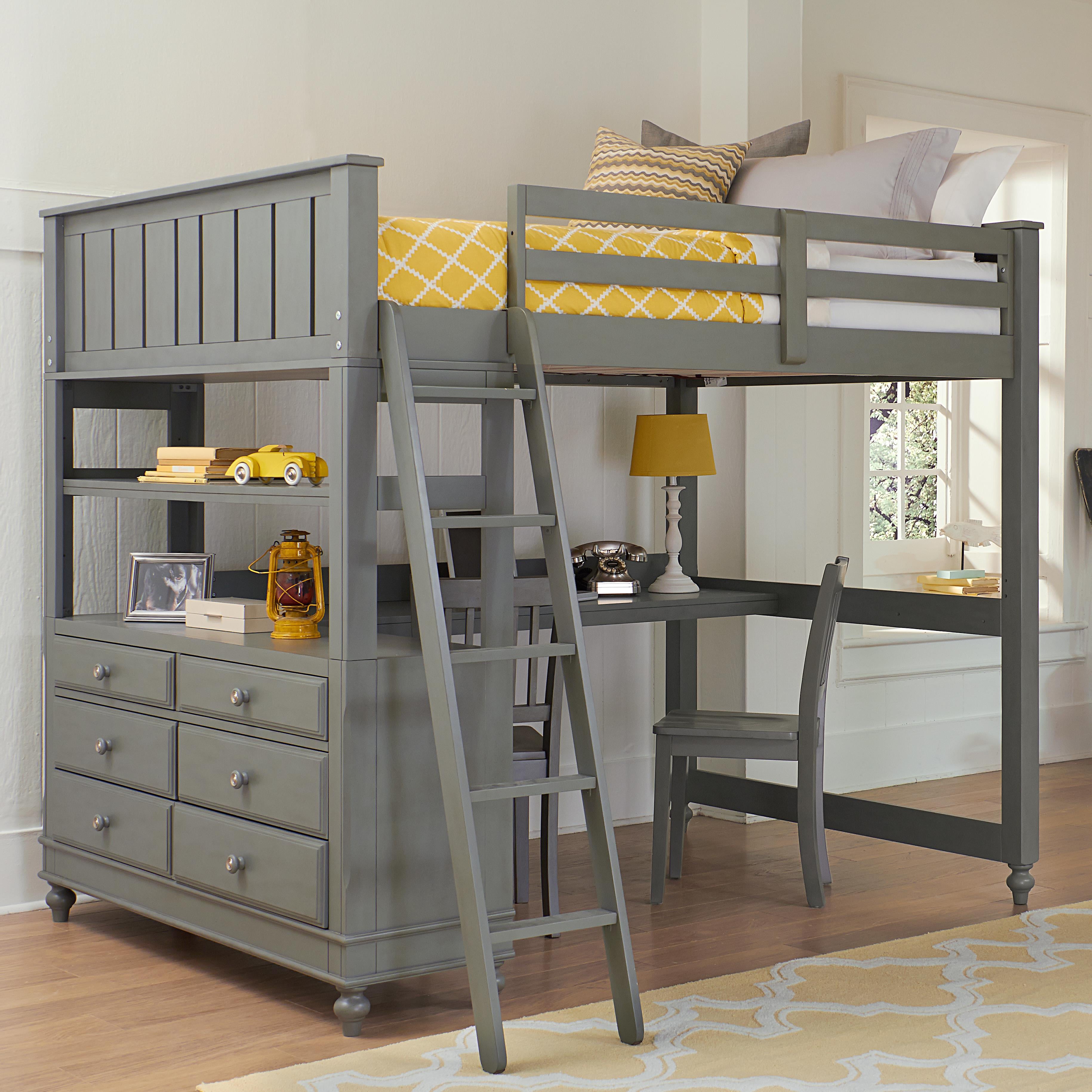 Twin full bunk shop bed with desk