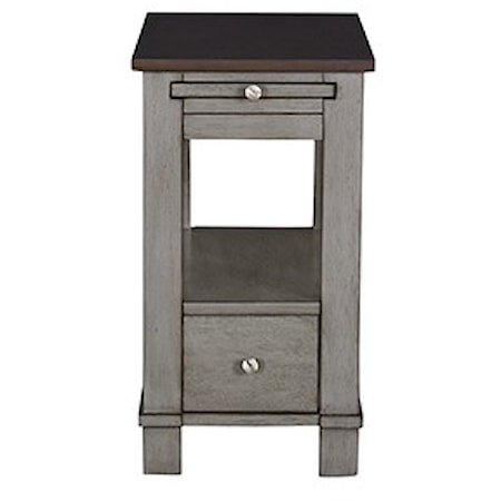 Transitional Chairside Table with USB Outlets