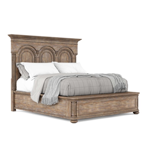 Queen Panel Bed with Storage Bench Footboard