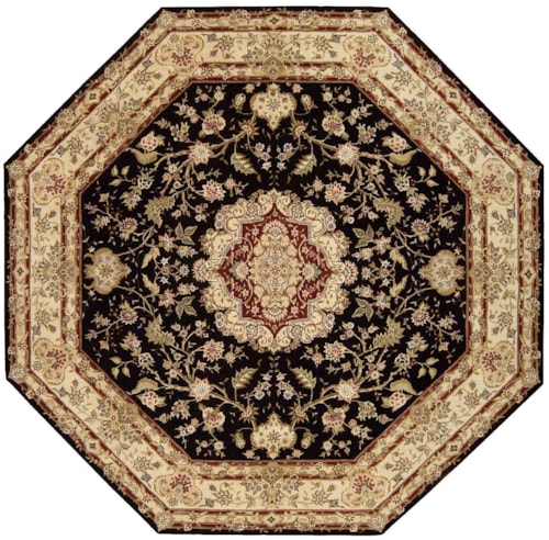 10' x OCTAGON Black Octagon Rug
