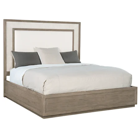 Casual King Upholstered Panel Bed