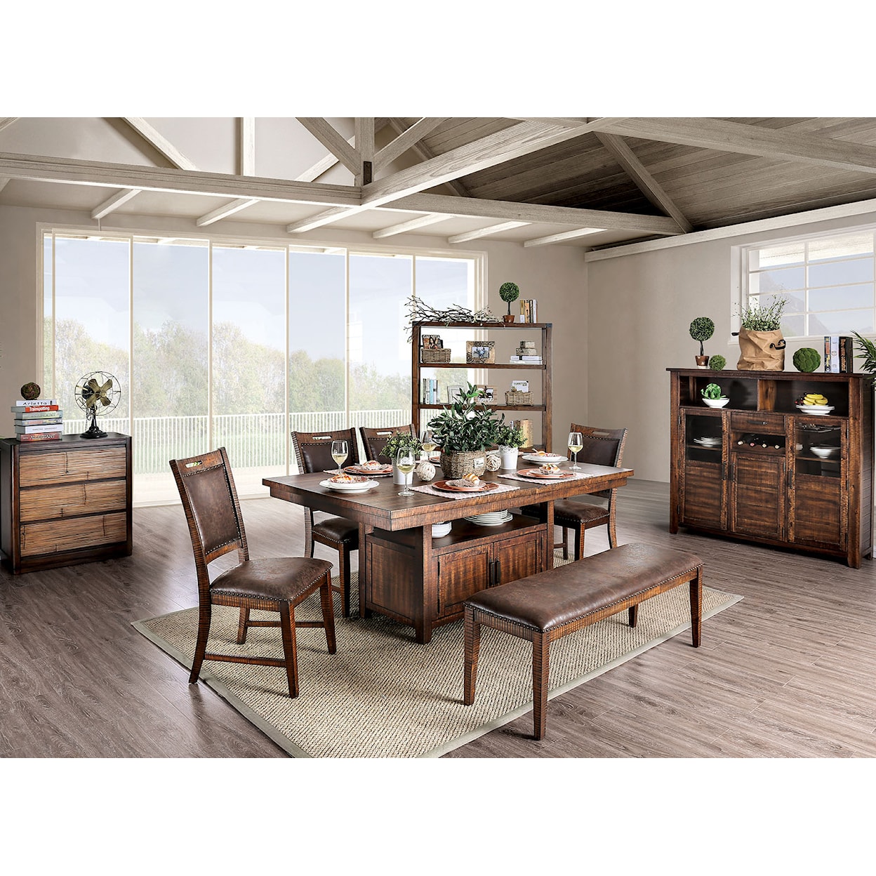 Furniture of America - FOA Wichita 6 Pc. Dining Table Set