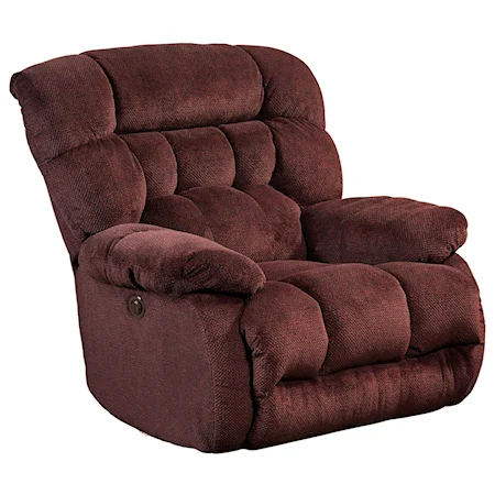 Casual Power Lay Flat Recliner with Pillow Arms