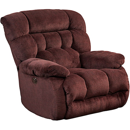 Casual Power Lay Flat Recliner with Pillow Arms