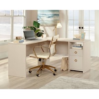 Contemporary 2-Drawer L-Shaped Desk