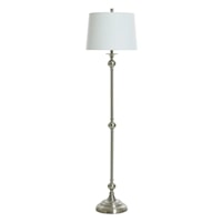 Transitional Steel Floor Lamp with Fabric Shade