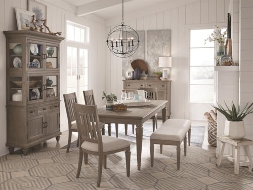 Transitional 6-Piece Dining Table Set