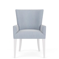 Coastal Upholstered Host Chair with Curved Back