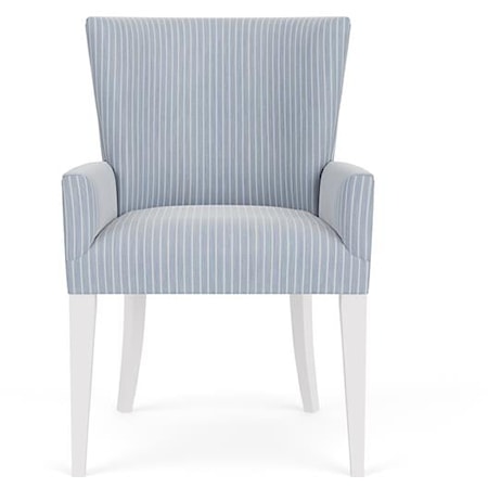 Coastal Upholstered Host Chair with Curved Back