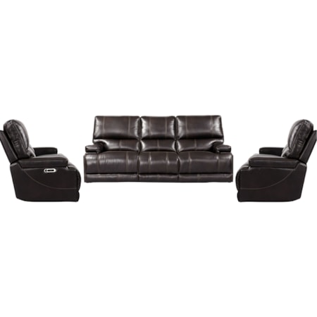Power Reclining Sofa and Dual Recliners Set