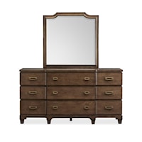 Transitional Dresser & Mirror Set
