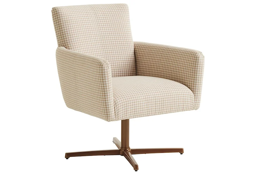 Barclay Butera Upholstery Brooks Swivel Chair with Brass Base by Barclay Butera at Z & R Furniture