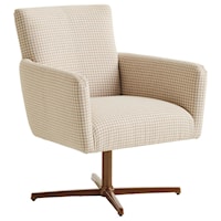 Brooks Upholstered Swivel Chair with Brass Base