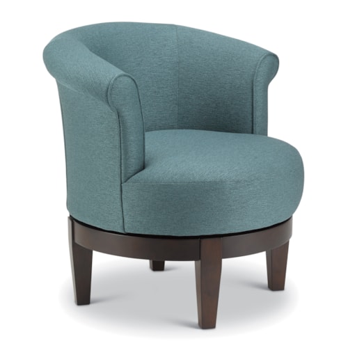 Chic Attica Swivel Chair with Traditional Rolled Chair Back