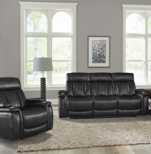 Casual Power Reclining Sofa and Recliner Set
