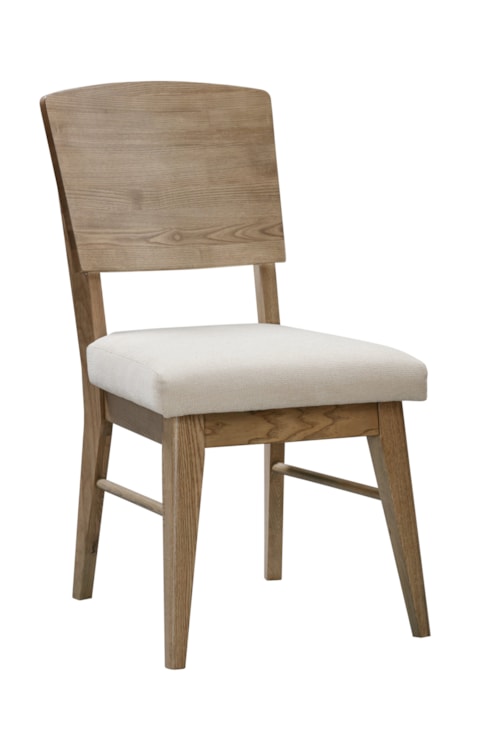 Farmhouse Panel Back Dining Chair with Upholstered Seat