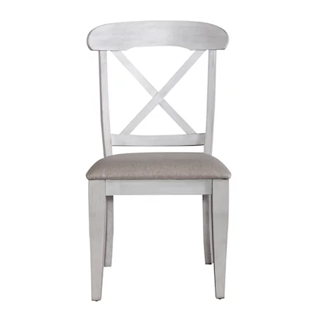 Farmhouse Upholstered Dining Chair with Open X Back