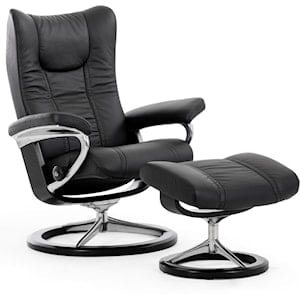 Casual Medium Reclining Chair with Signature Base