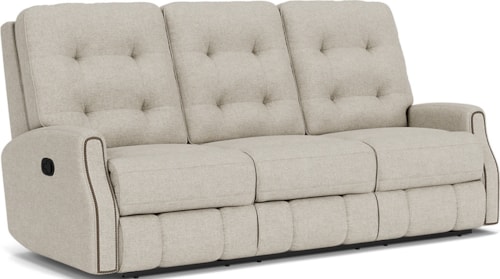 Button Tufted Manual Reclining Sofa