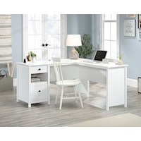 Cottage 2-Drawer L-Shaped Desk with File Drawer