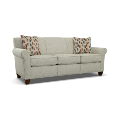 Transitional Stationary Sofa with Tapered Legs