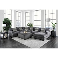 Contemporary U-Shaped Sectional with Ottoman