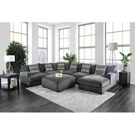 U-Shaped Sectional with Ottoman