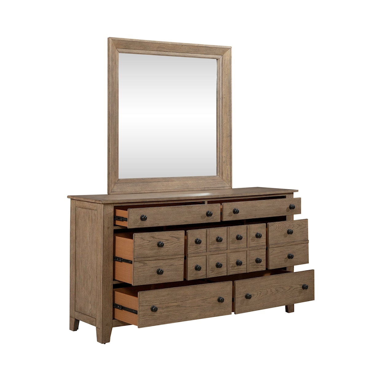 Liberty Furniture Grandpa's Cabin Dresser and Mirror Set