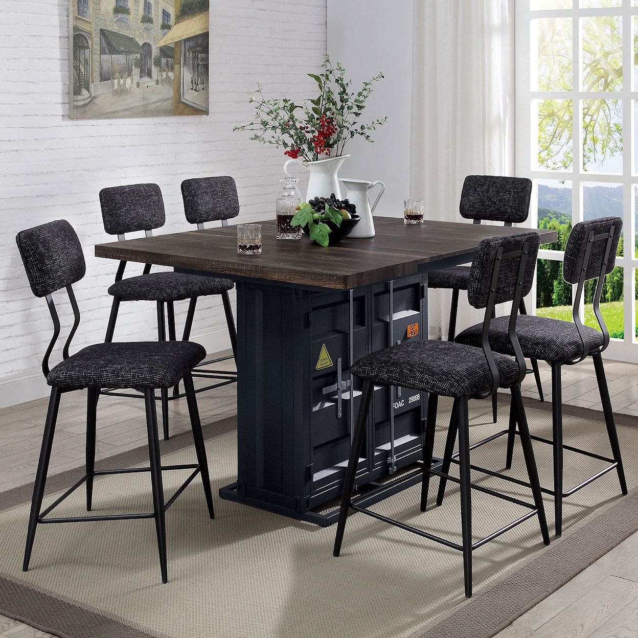 Furniture of America Esdargo Counter Height Dining Table
