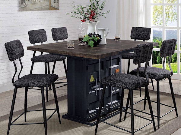 7-Piece Counter Height Dining Table Set